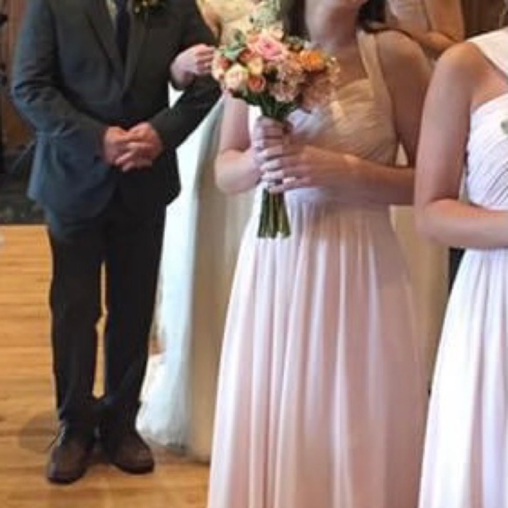 Bill Levkoff pale pink formal full length dress